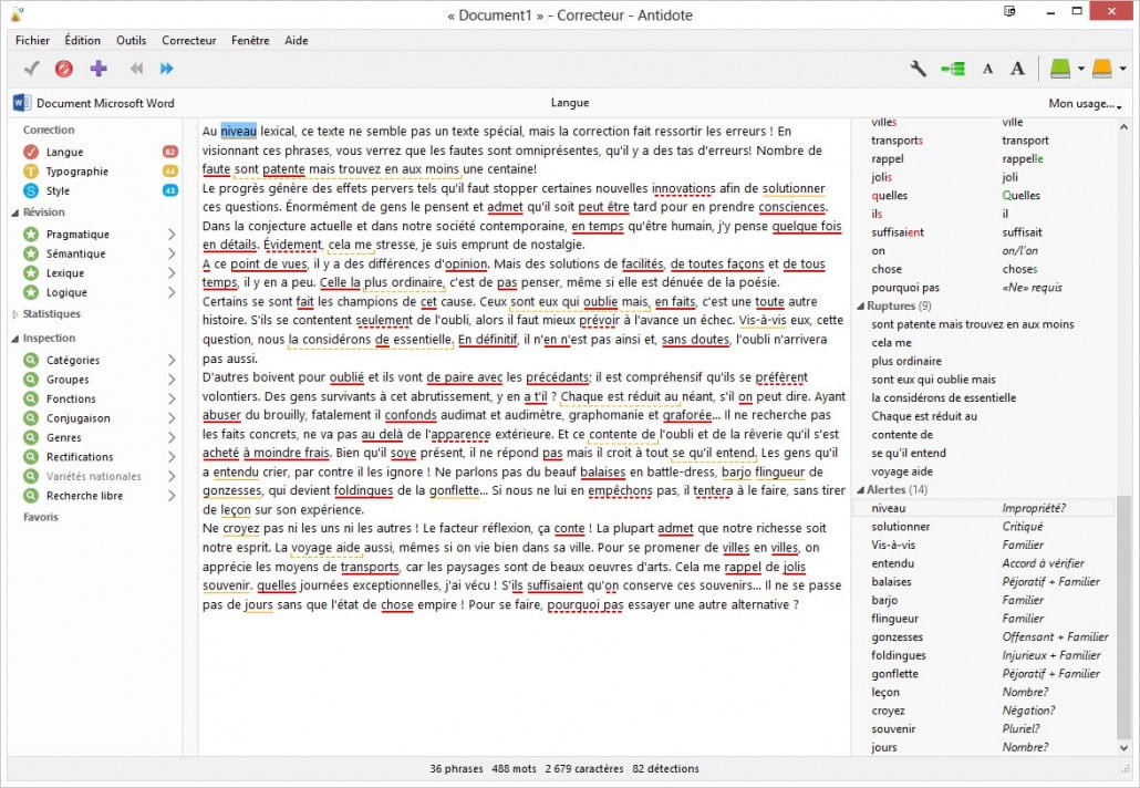 capture écran du logiciel Anridote